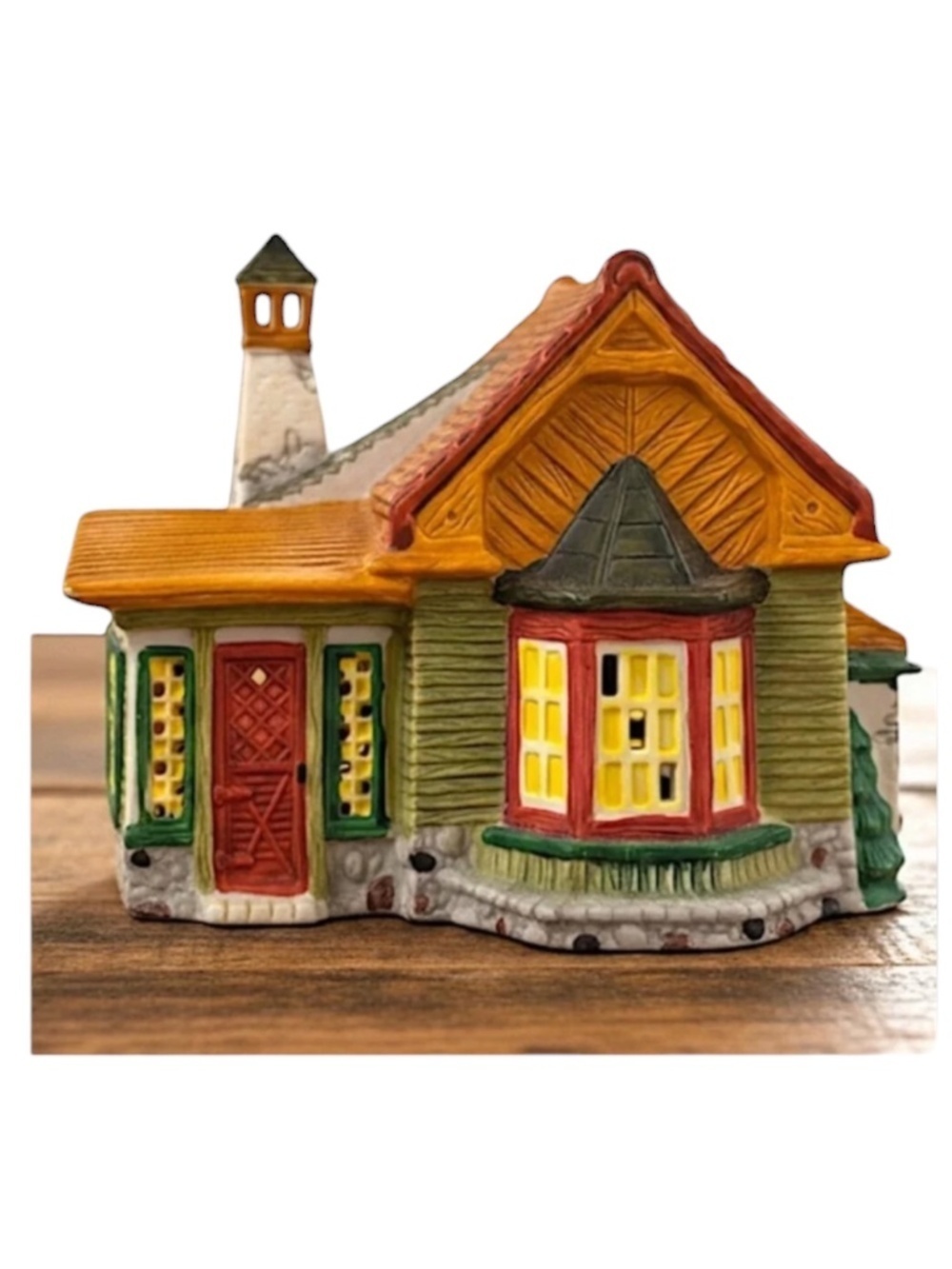 Vintage Holiday Village Illuminated House Porcelain OurTown Series 1992